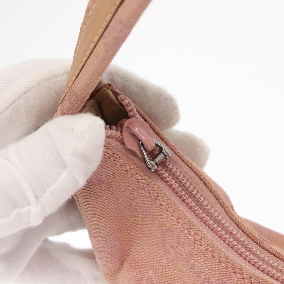 GUCCI GG Canvas Shoulder Bag Pink Silver 001 3386 Auth 171393