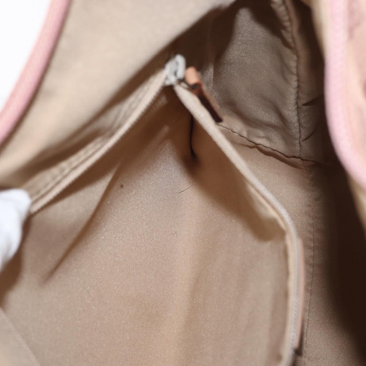 GUCCI GG Canvas Shoulder Bag Pink Silver 001 3386 Auth 171393
