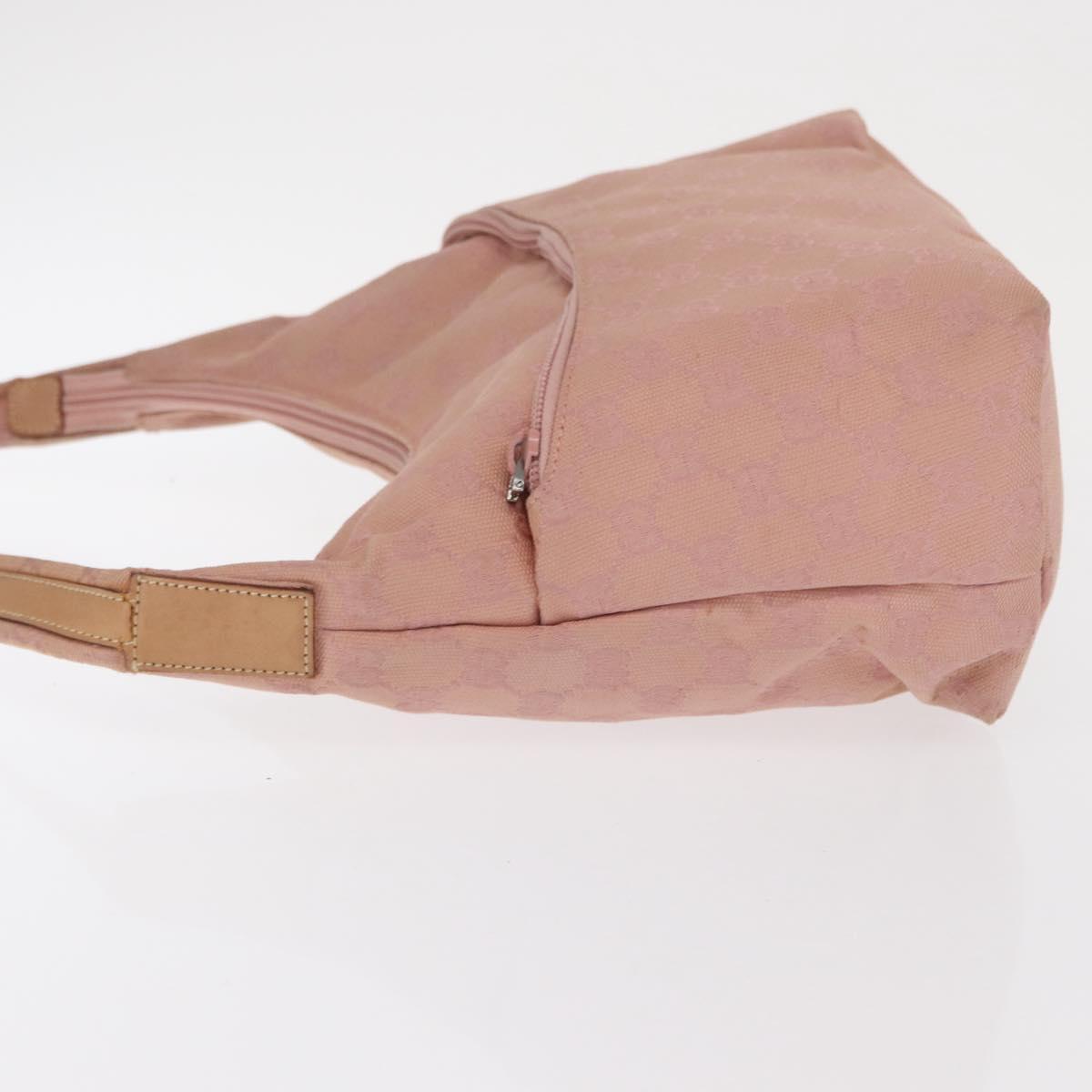 GUCCI GG Canvas Shoulder Bag Pink Silver 001 3386 Auth 171393