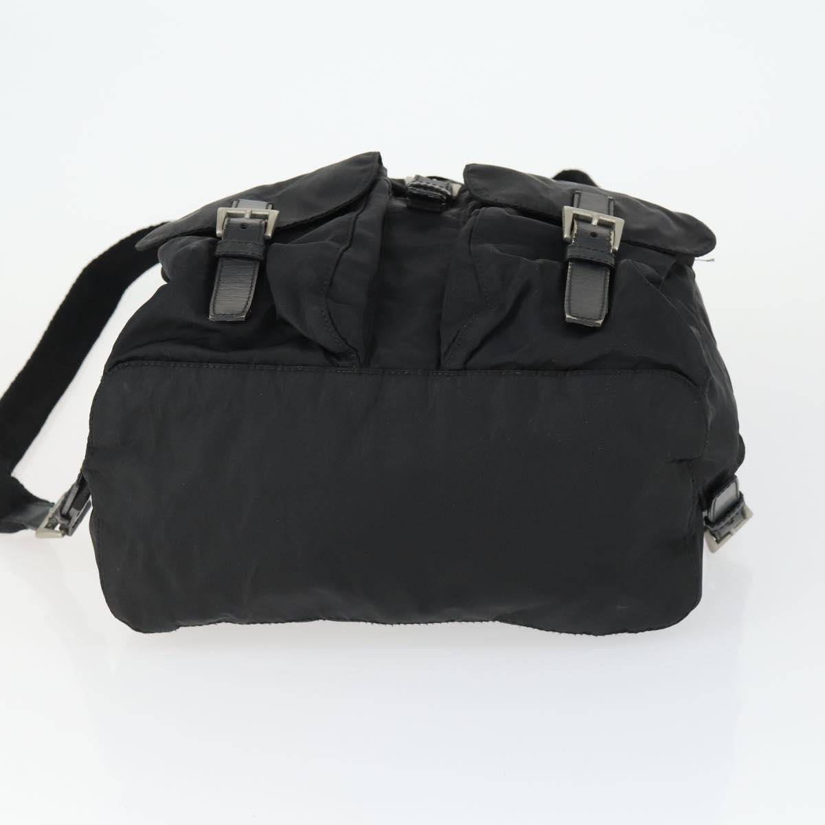 PRADA Backpack Nylon Black Silver Auth 171402