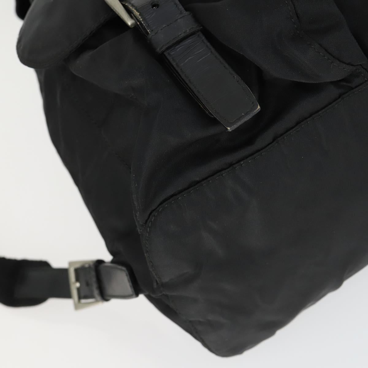 PRADA Backpack Nylon Black Silver Auth 171402