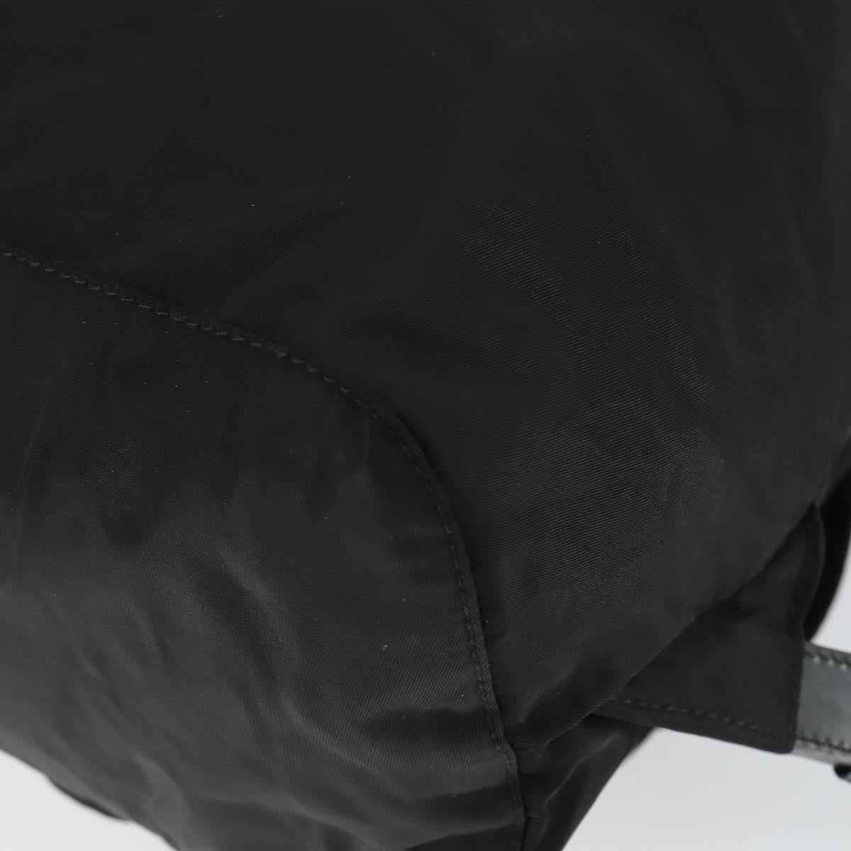 PRADA Backpack Nylon Black Silver Auth 171402