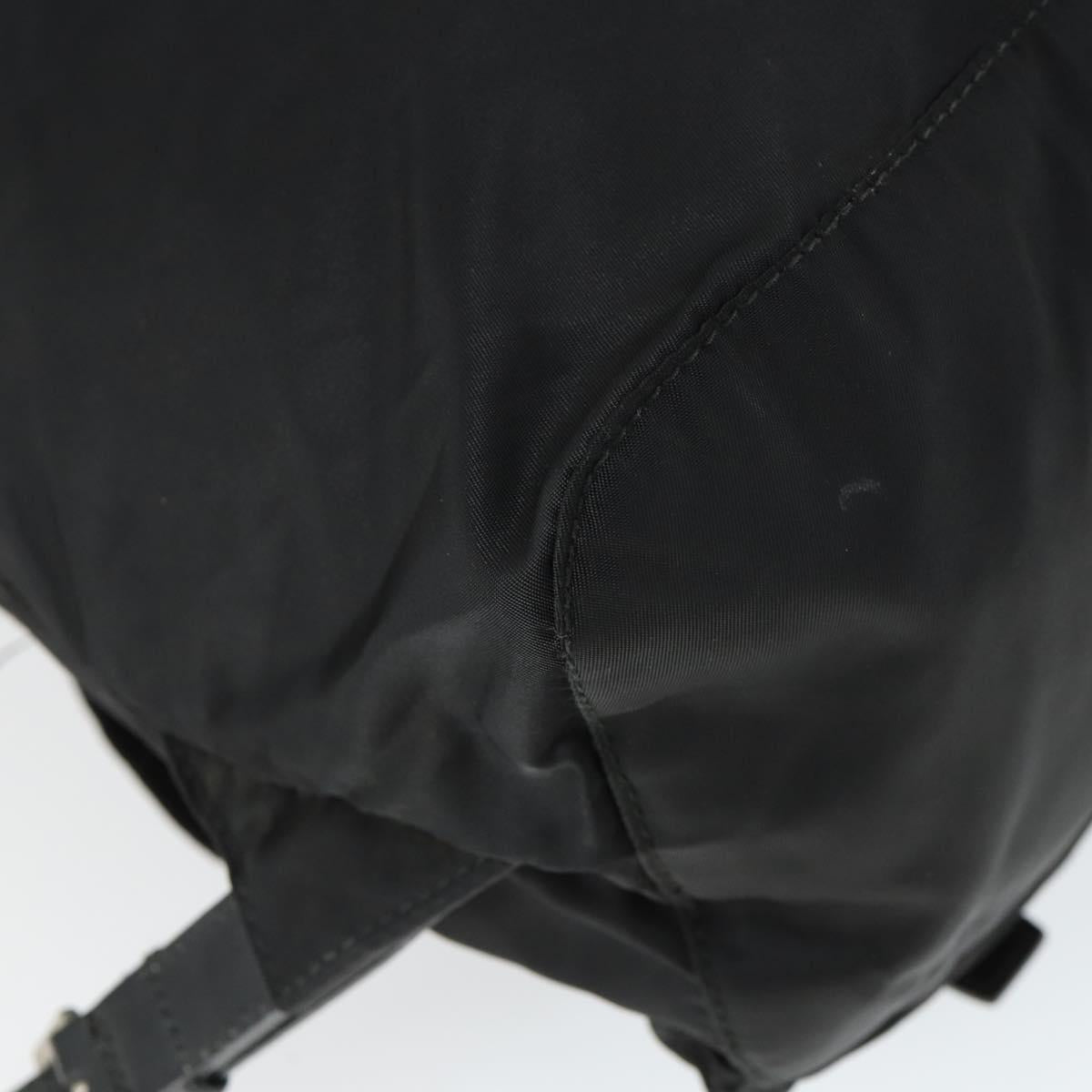 PRADA Backpack Nylon Black Silver Auth 171402