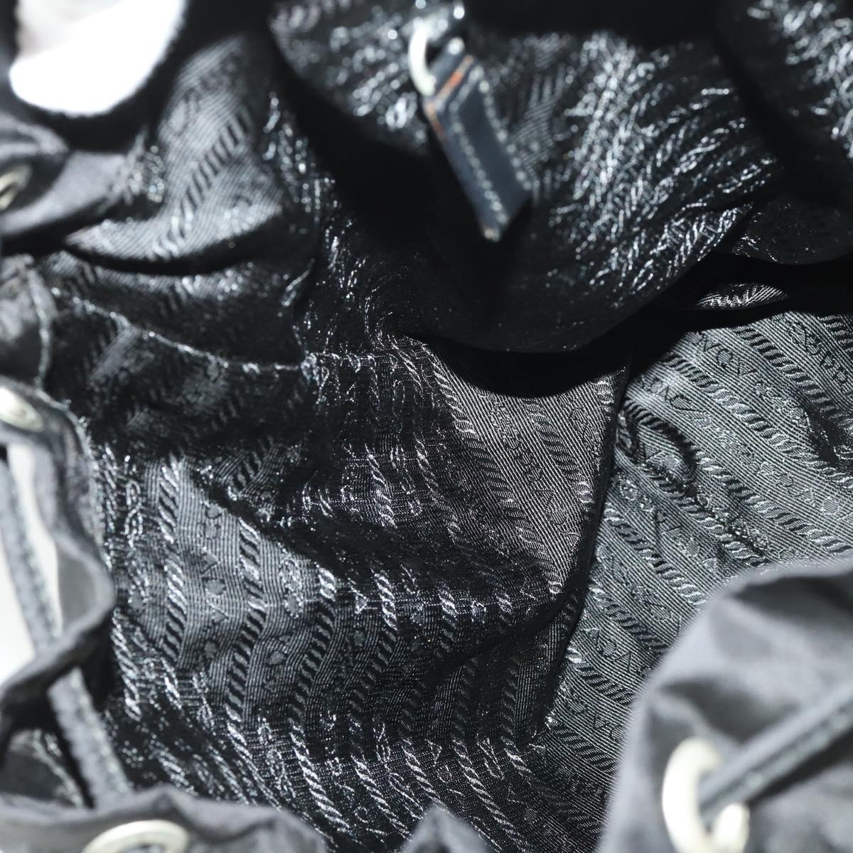 PRADA Backpack Nylon Black Silver Auth 171402