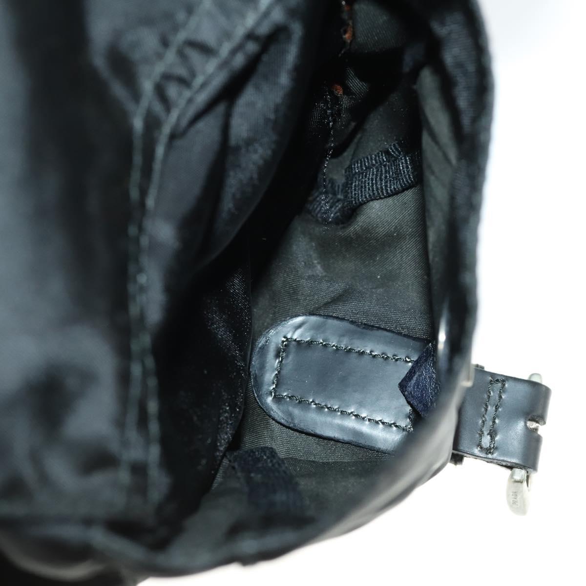 PRADA Backpack Nylon Black Silver Auth 171402