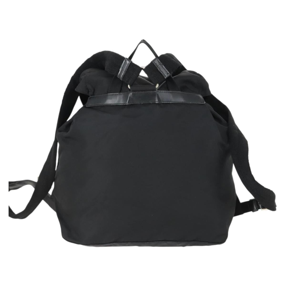 PRADA Backpack Nylon Black Silver Auth 171402