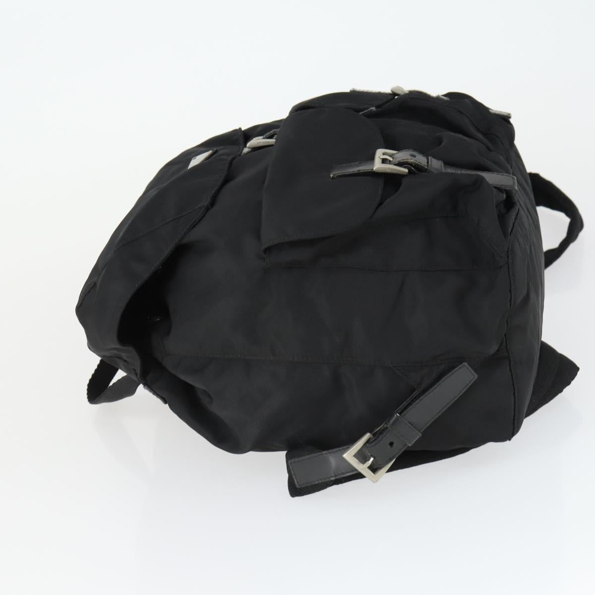 PRADA Backpack Nylon Black Silver Auth 171402
