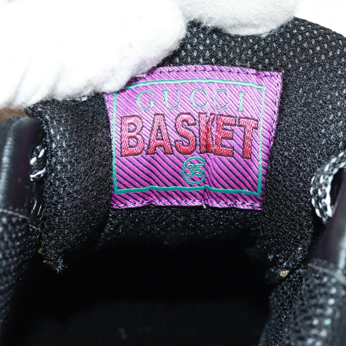 GUCCI Basketball Sneakers Leather Size 35 Gold Auth 171404M