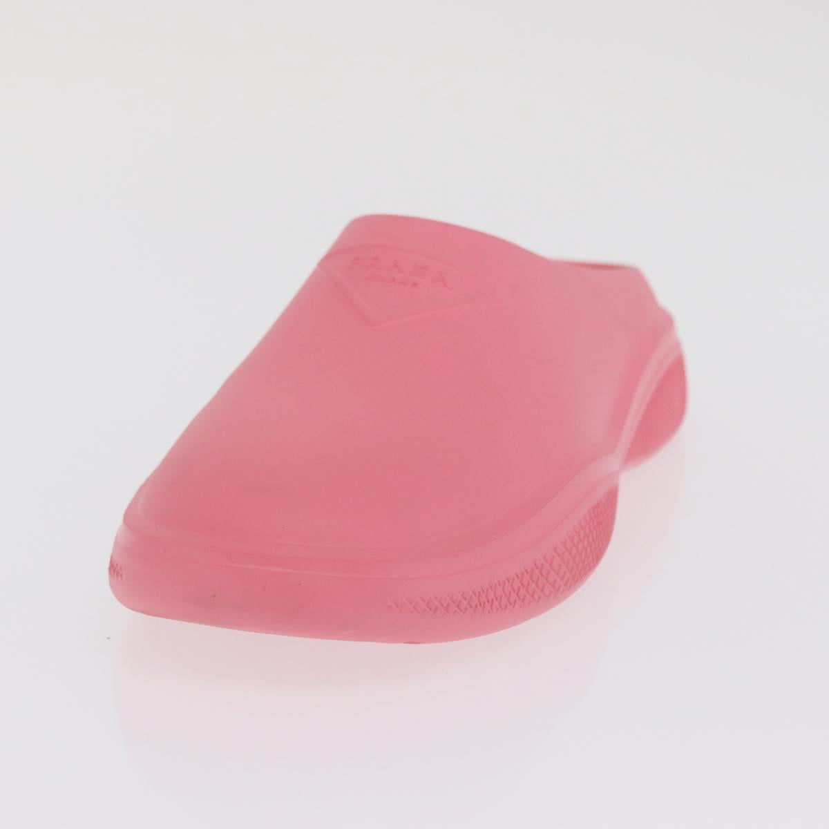 PRADA Slide Sandals Rubber Pink Auth 171405V