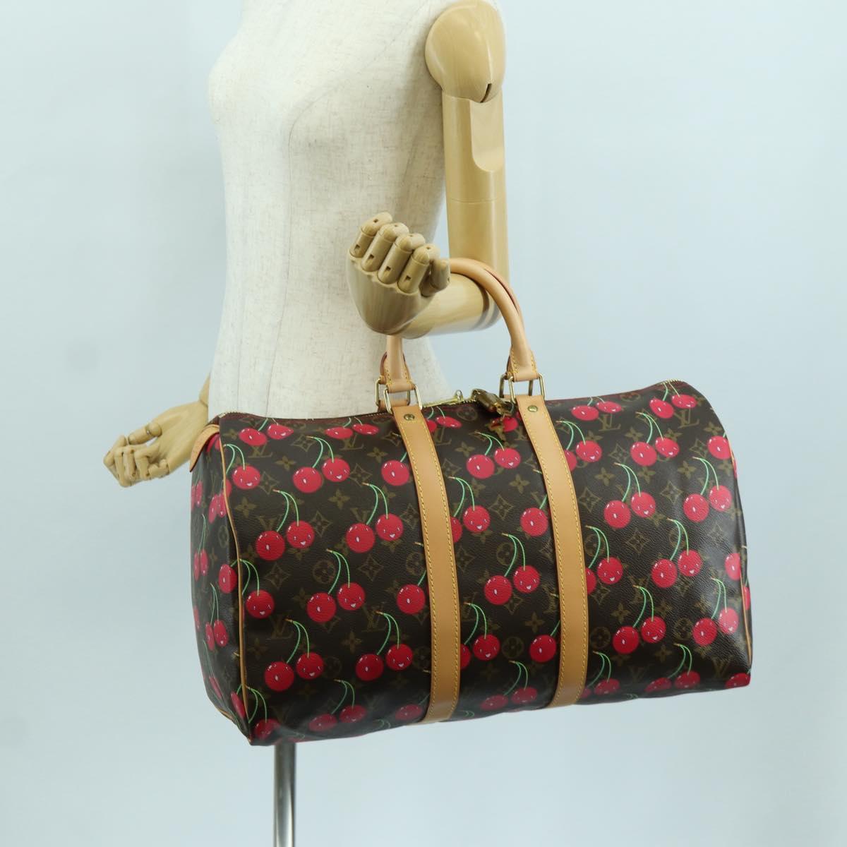LOUIS VUITTON Monogram Cherry Keepall 45 Boston Bag M95011 LV Auth 171440SV