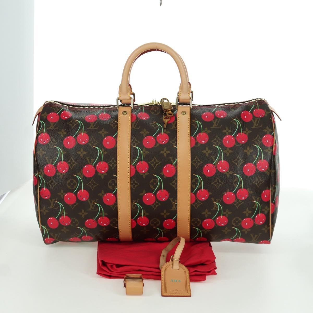 LOUIS VUITTON Monogram Cherry Keepall 45 Boston Bag M95011 LV Auth 171440SV