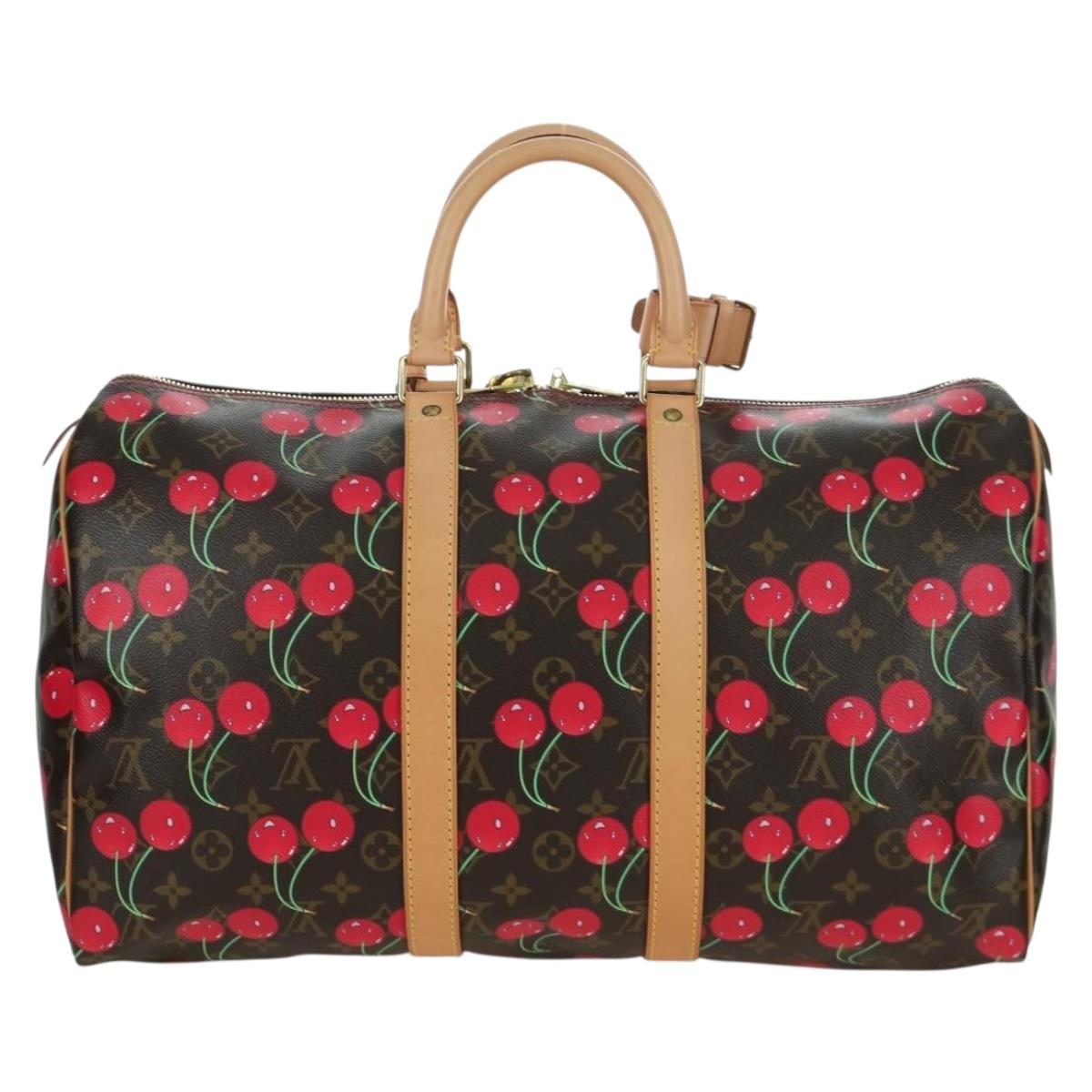 LOUIS VUITTON Monogram Cherry Keepall 45 Boston Bag M95011 LV Auth 171440SV