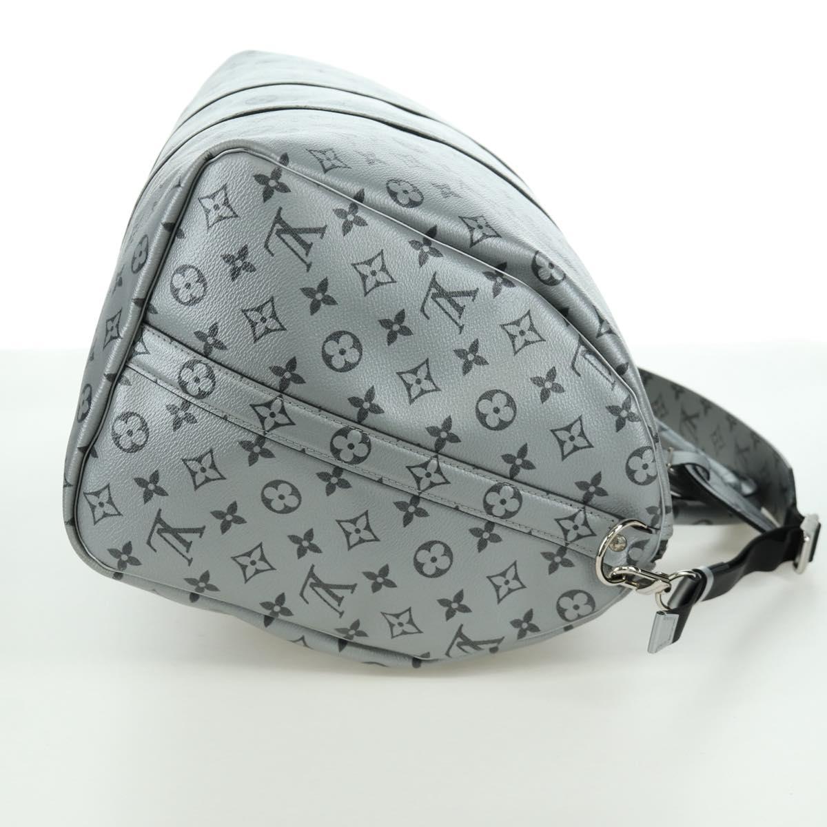 LOUIS VUITTON Monogram Keepall Bandouliere 50 Bag Silver M43848 Auth 171441SAM