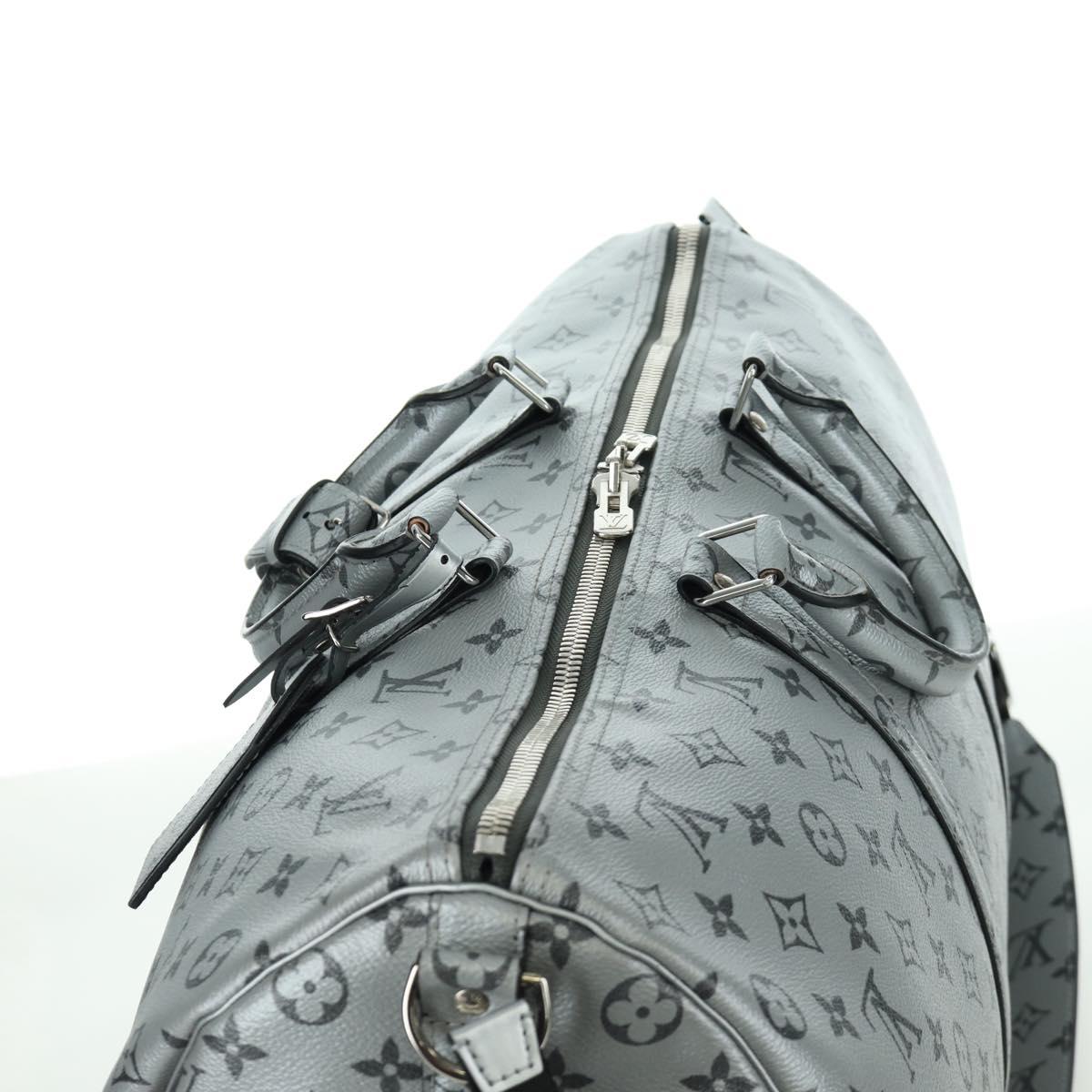 LOUIS VUITTON Monogram Keepall Bandouliere 50 Bag Silver M43848 Auth 171441SAM