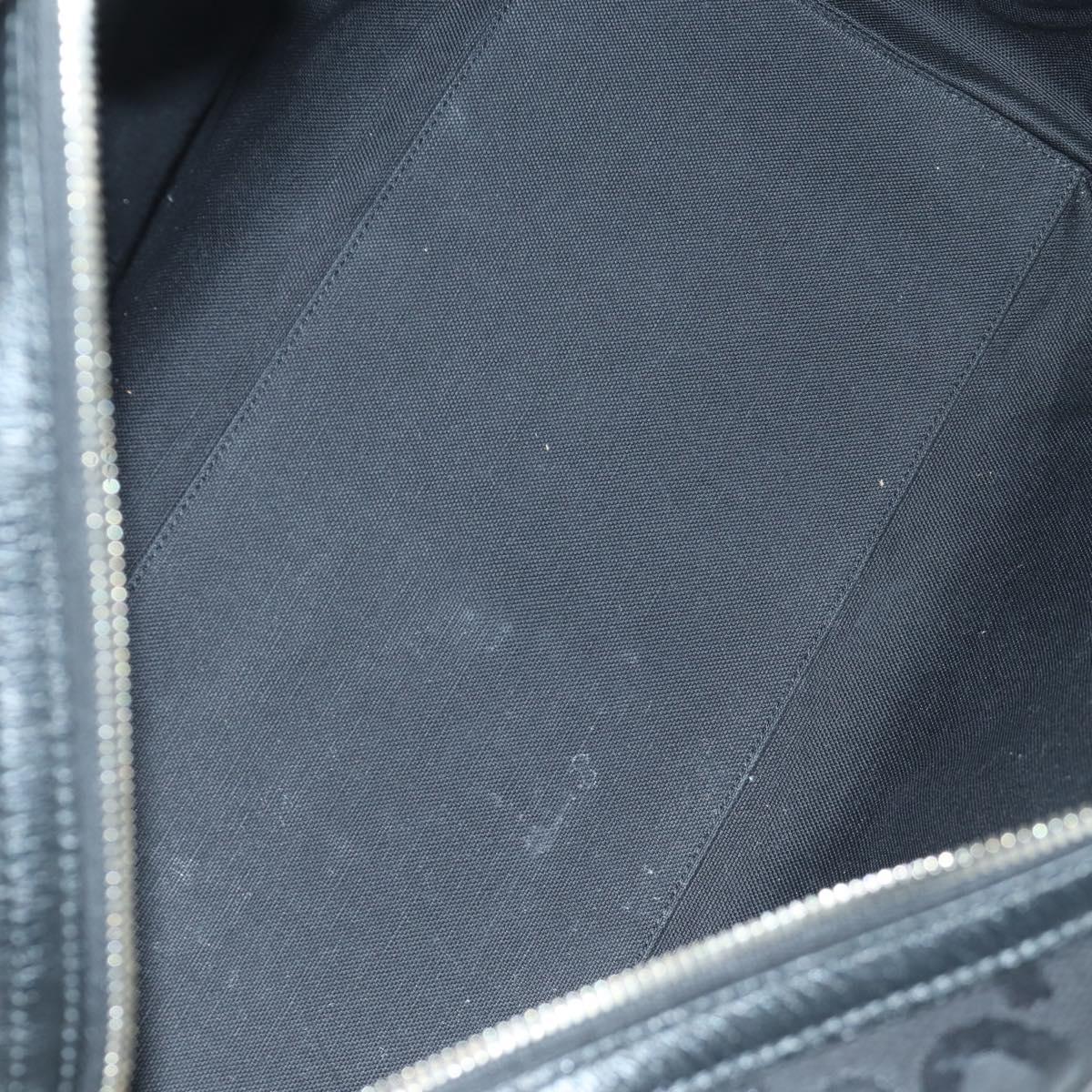 GUCCI GG Canvas Boston Bag 2way Black Silver 739581 Auth 171443SAM