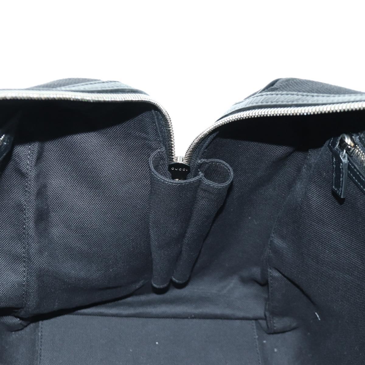 GUCCI GG Canvas Boston Bag 2way Black Silver 739581 Auth 171443SAM