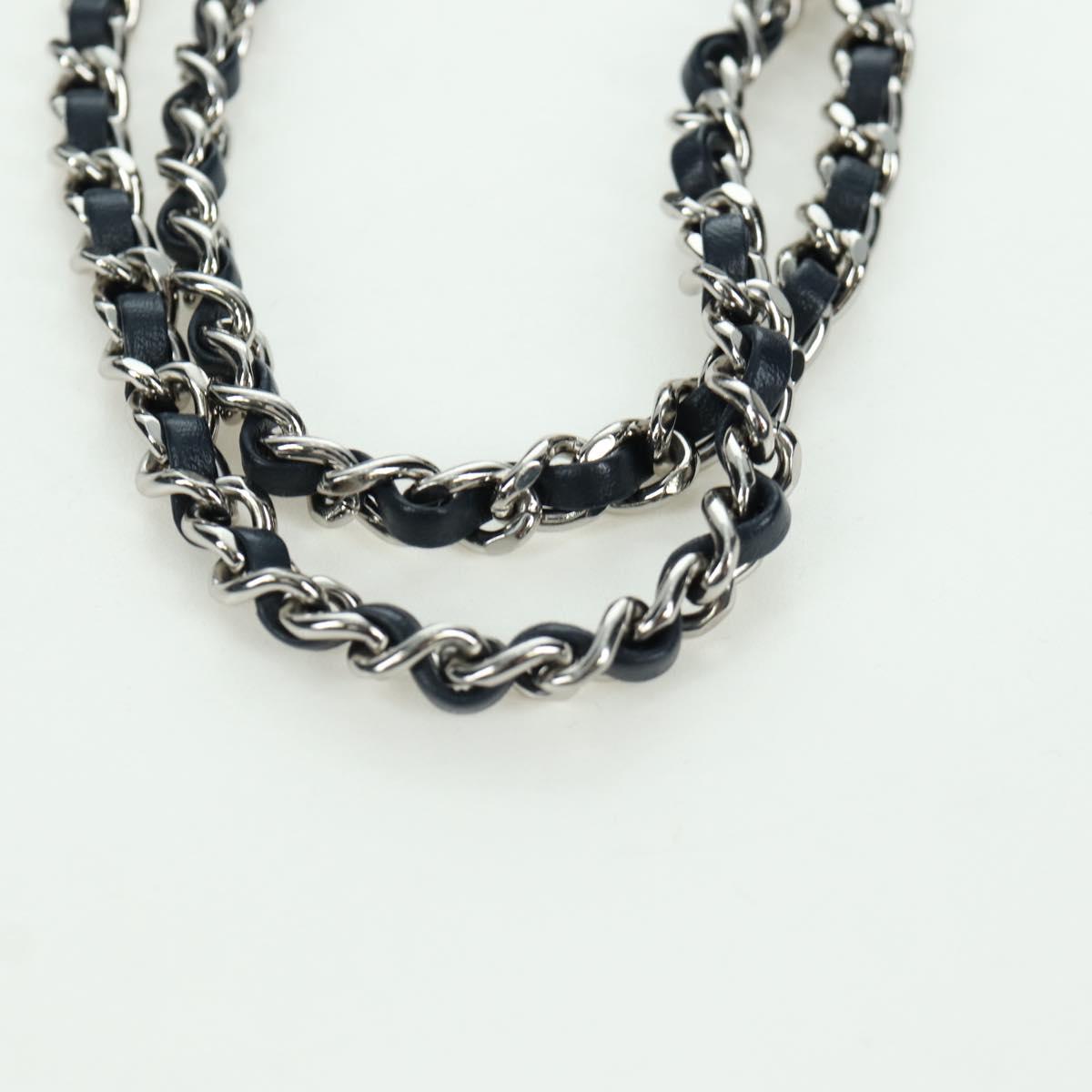CHANEL Matelasse Chain Bag Tweed 2way Multicolor Silver CC Auth 171446SAM