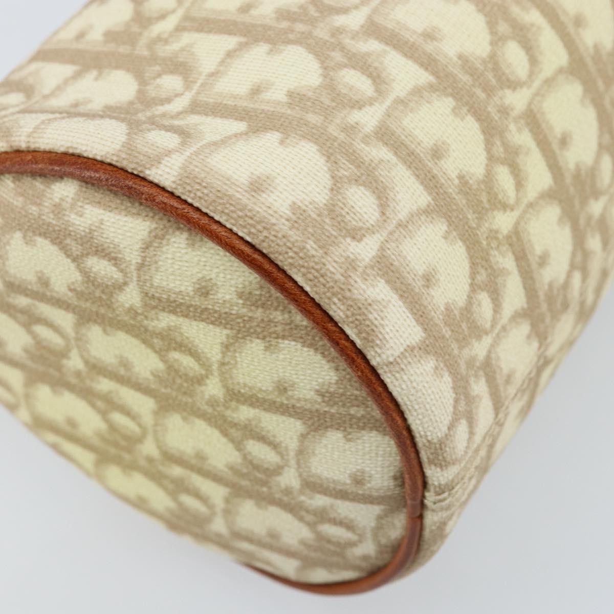 Christian Dior Trotter Canvas Romantic Bag PVC Beige Silver Auth 171447V