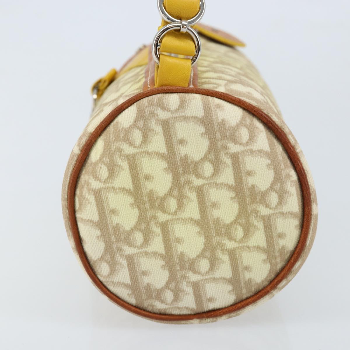 Christian Dior Trotter Canvas Romantic Bag PVC Beige Silver Auth 171447V