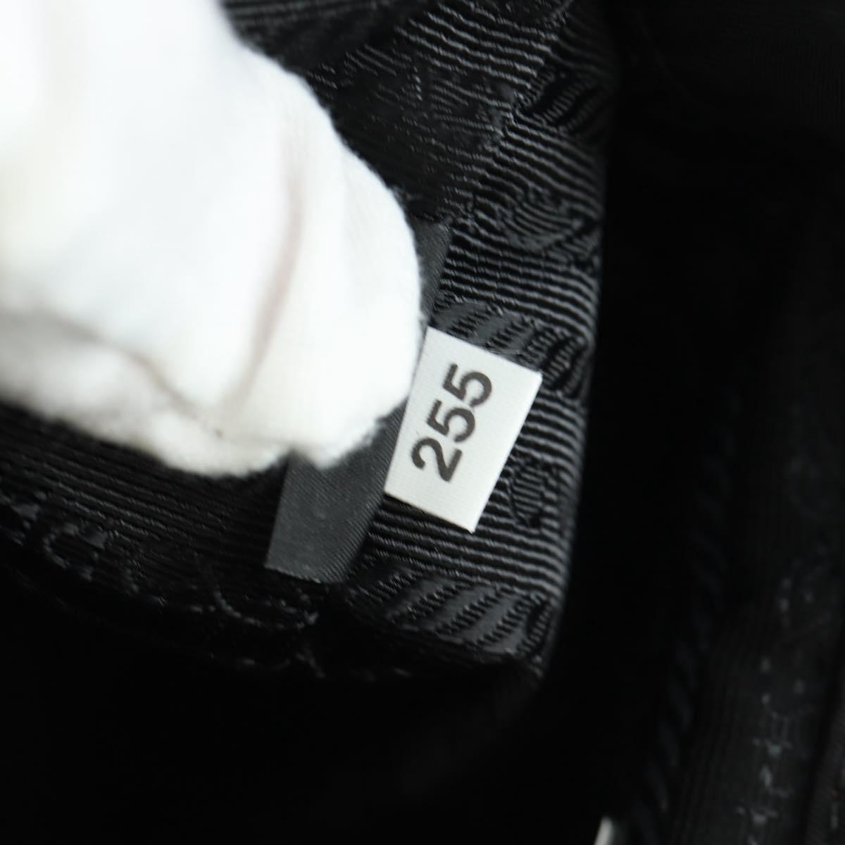 PRADA Chain Shoulder Bag Nylon Black Silver Auth 171449M