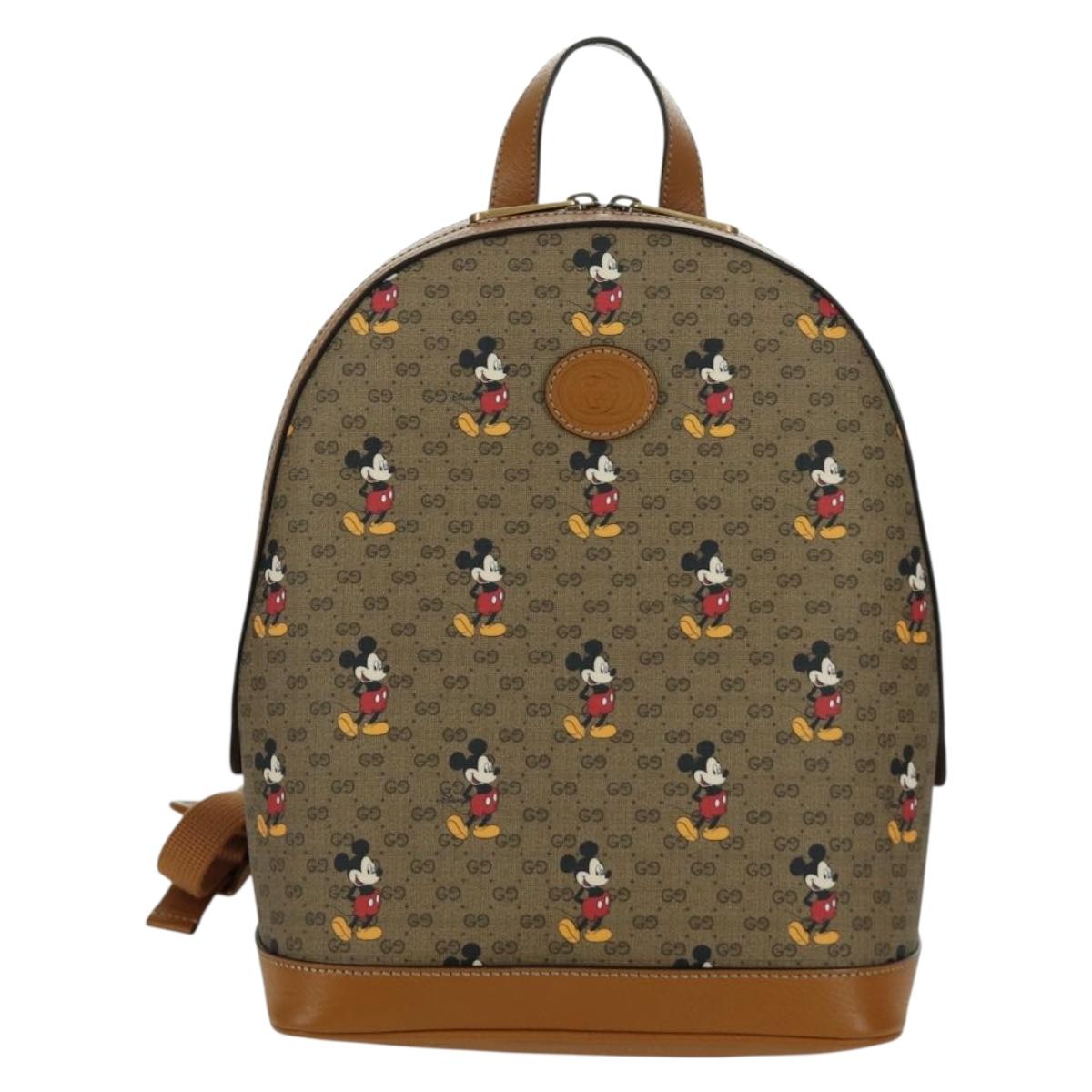 GUCCI Micro GG Supreme Disney Backpack PVC Beige Gold 552884 Auth 171451SAM