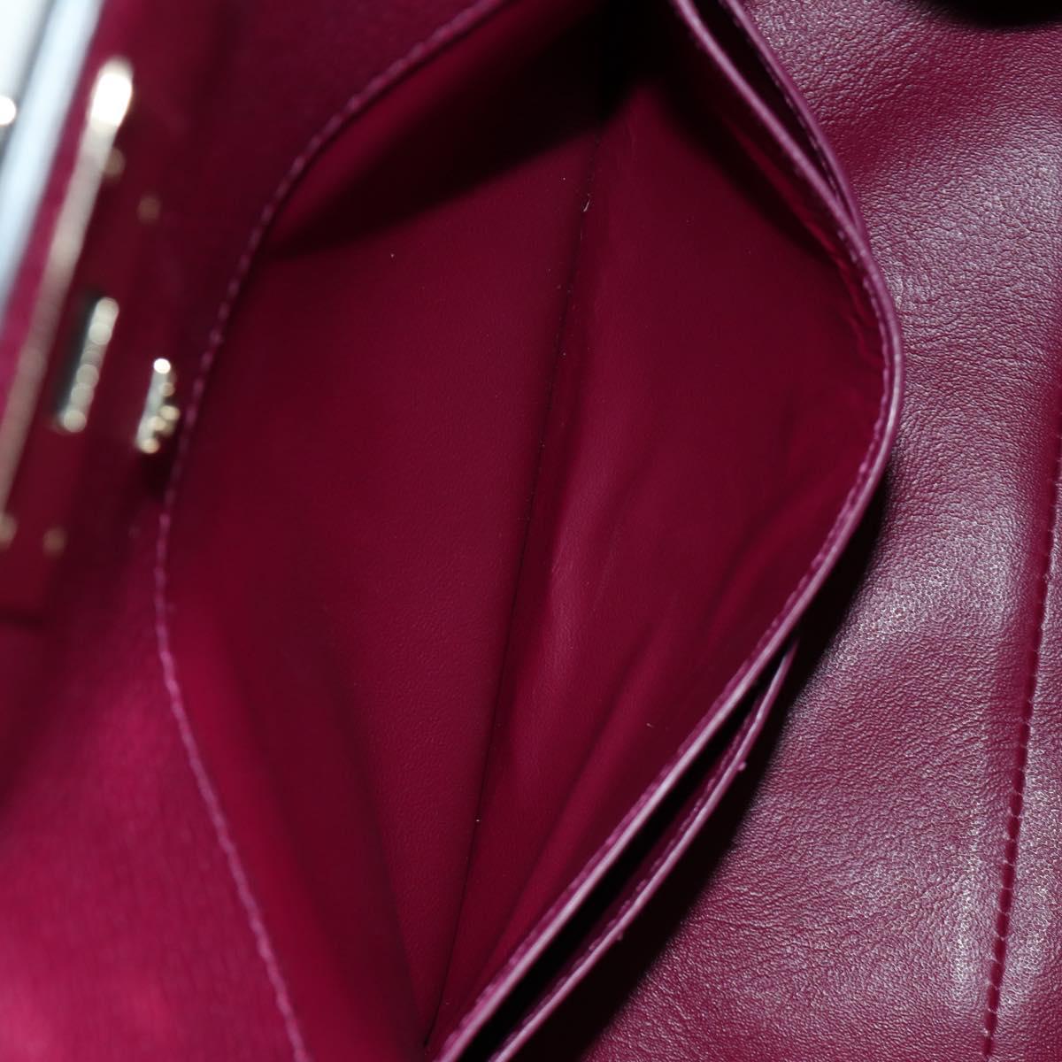 Salvatore Ferragamo Gancini Hand Bag Leather 2way Purple Gold Auth 171454A