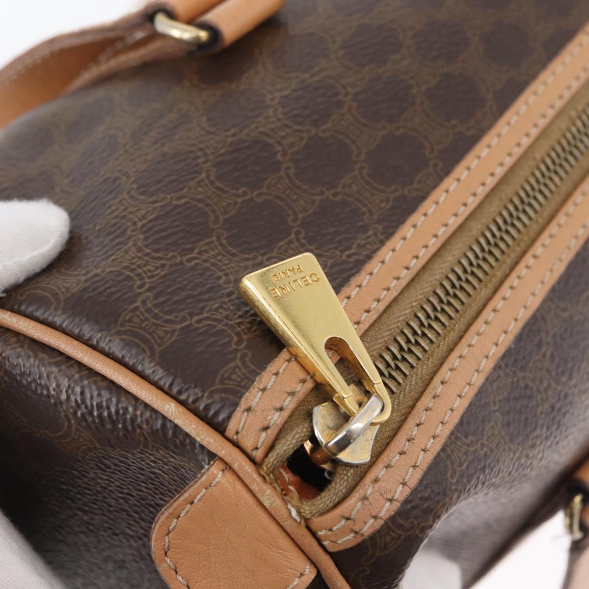CELINE Macadam Canvas Hand Bag PVC Leather Brown Gold Auth 171455V