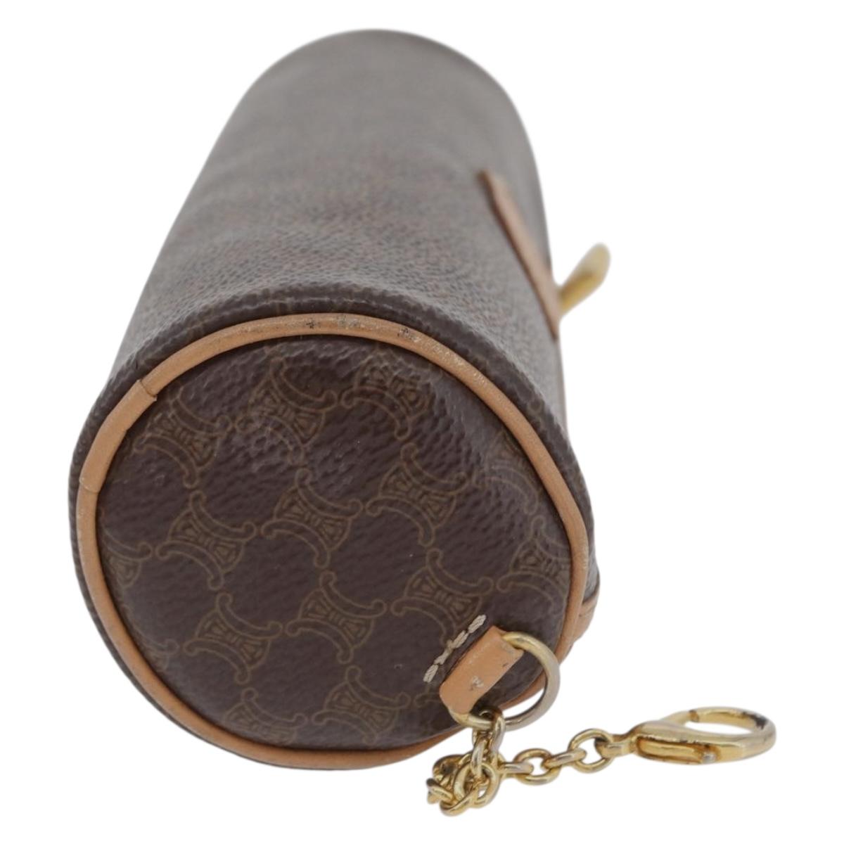 CELINE Macadam Canvas Hand Bag PVC Leather Brown Gold Auth 171455V