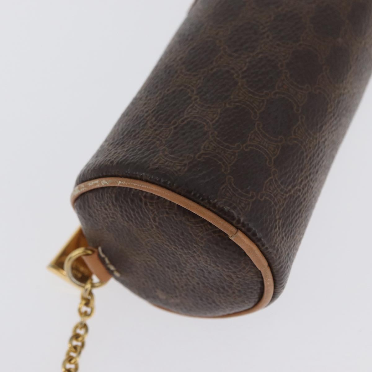 CELINE Macadam Canvas Hand Bag PVC Leather Brown Gold Auth 171455V