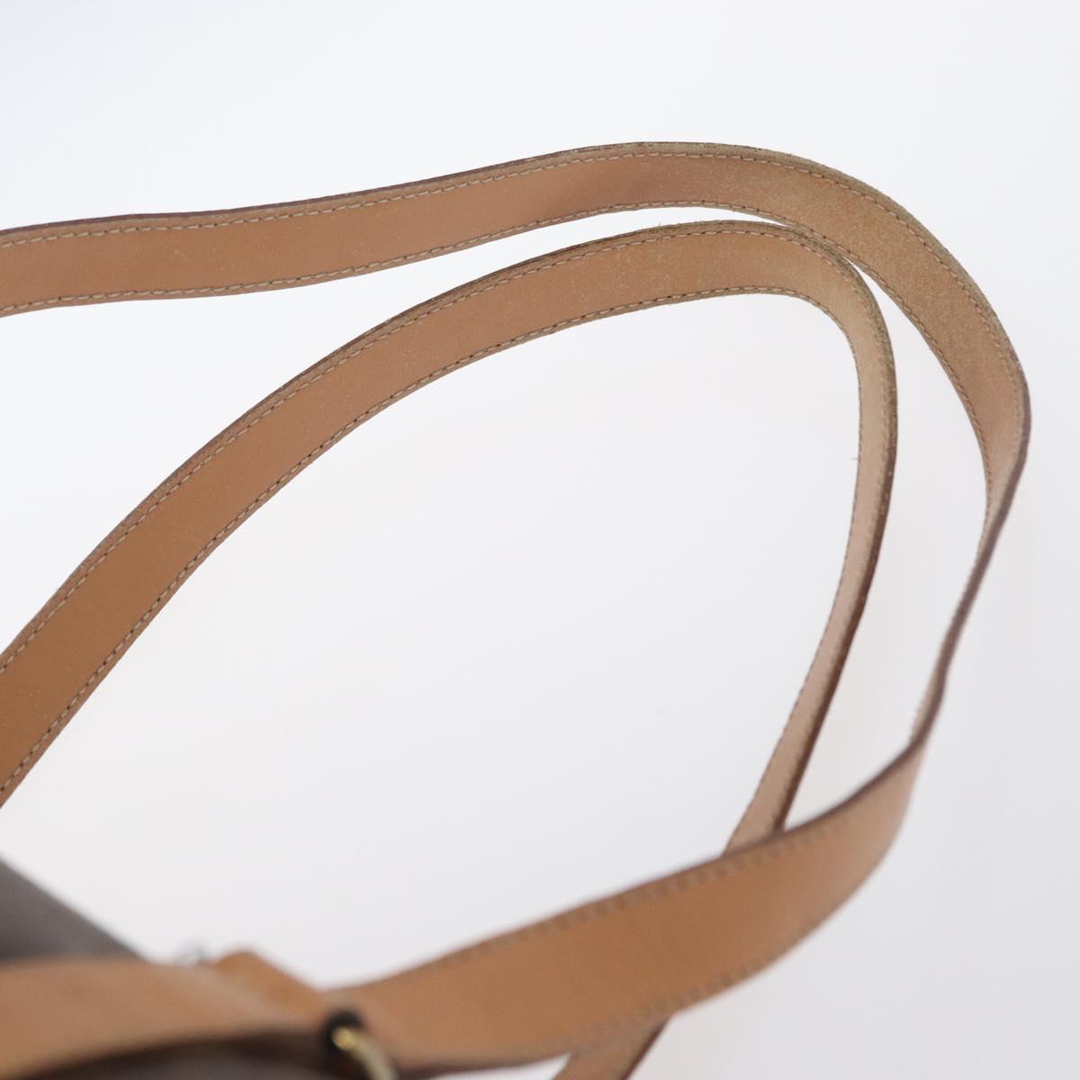 CELINE Macadam Canvas Hand Bag PVC Leather Brown Gold Auth 171455V