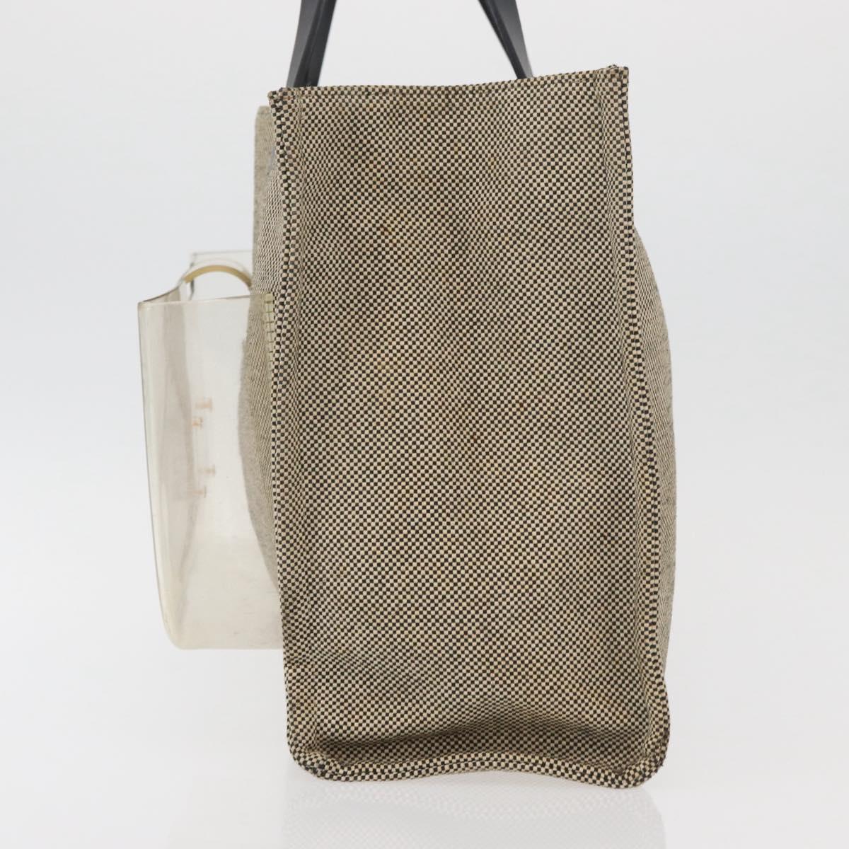 FENDI Hand Bag Canvas Beige Auth 171462V