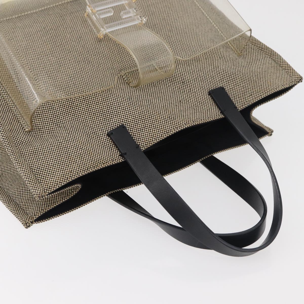 FENDI Hand Bag Canvas Beige Auth 171462V