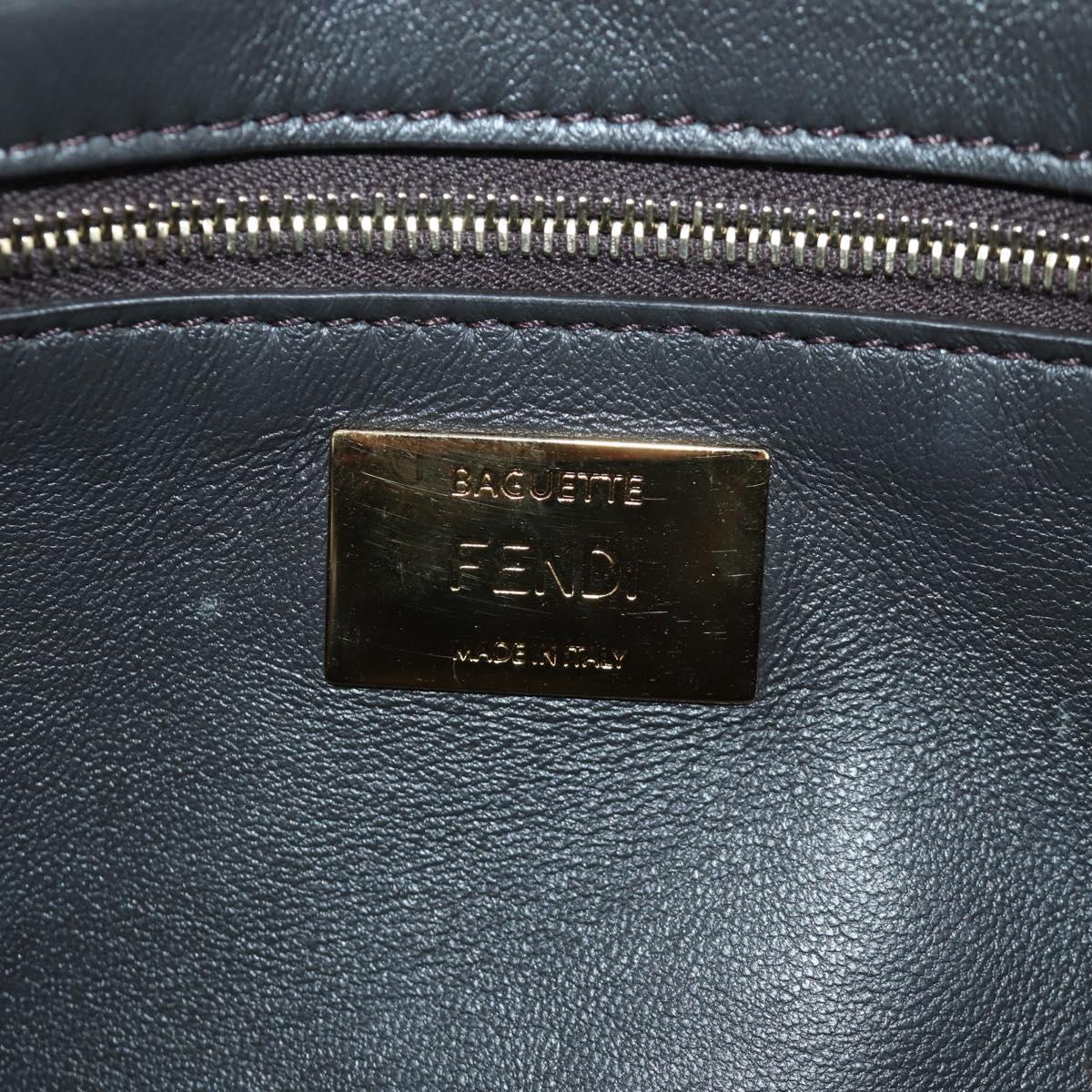 FENDI Zucca Canvas Mamma Baguette Shoulder Bag Brown Black Auth 171464SM