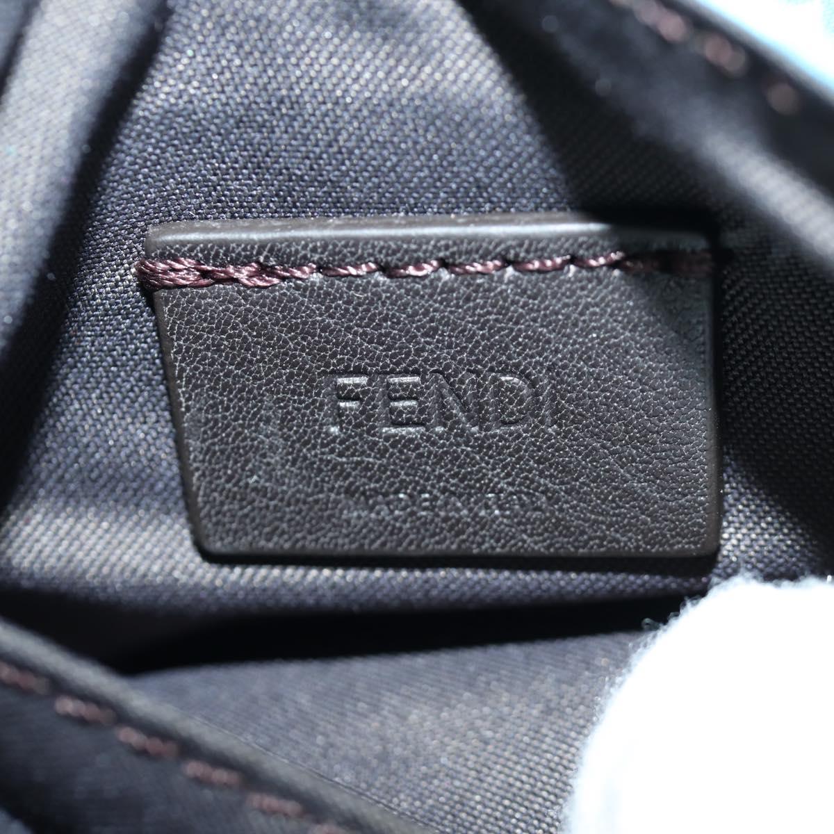 FENDI Mamma Baguette Shoulder Bag Nylon 2way Light Blue Gold Auth 171465M
