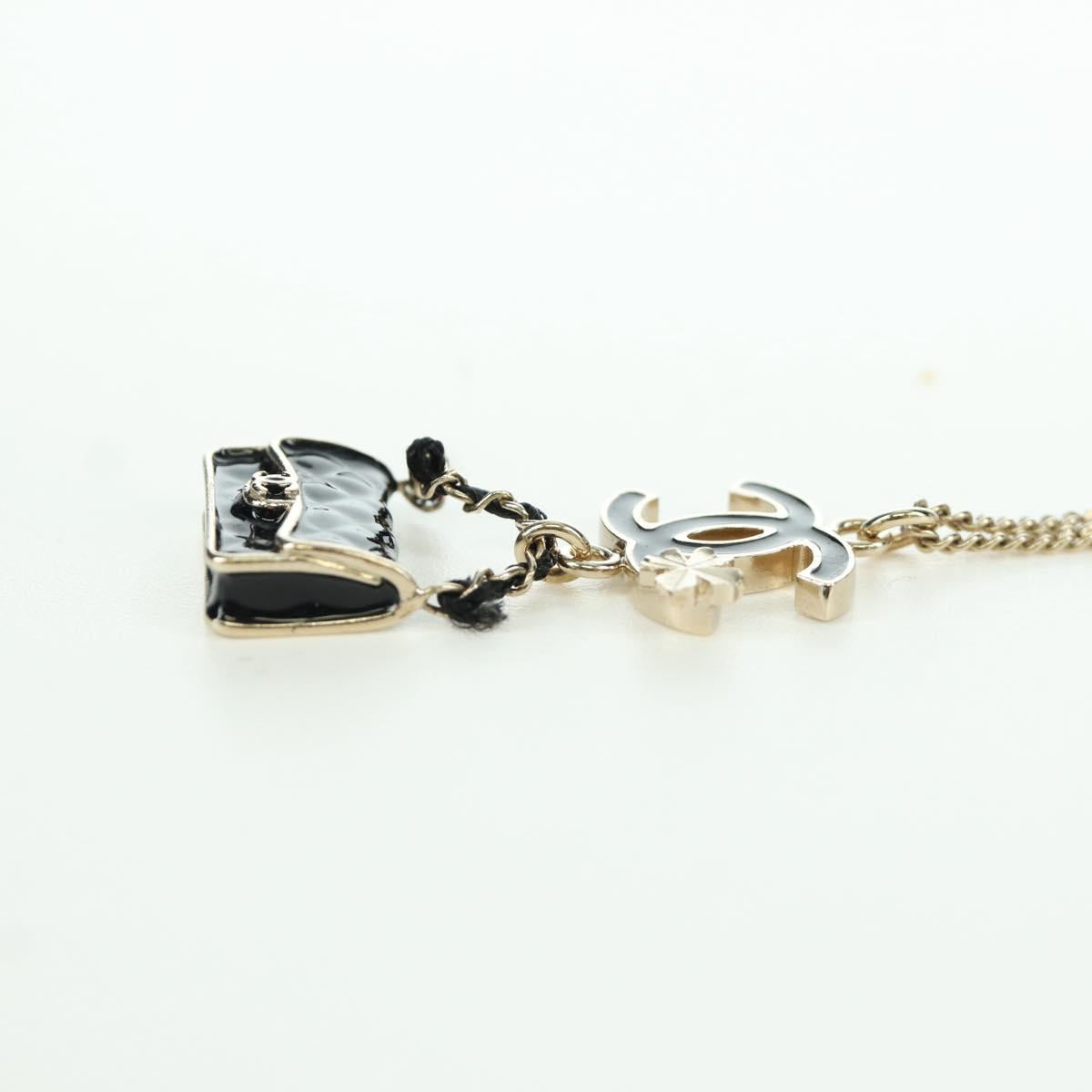 CHANEL COCO Mark Necklace Necklace metal Champagne Gold CC Auth 171474SAM