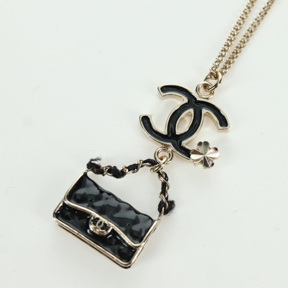CHANEL COCO Mark Necklace Necklace metal Champagne Gold CC Auth 171474SAM