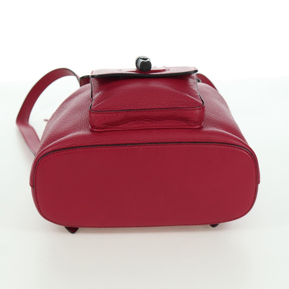GUCCI Bamboo Backpack Leather Pink Silver 387149 Auth 171479V