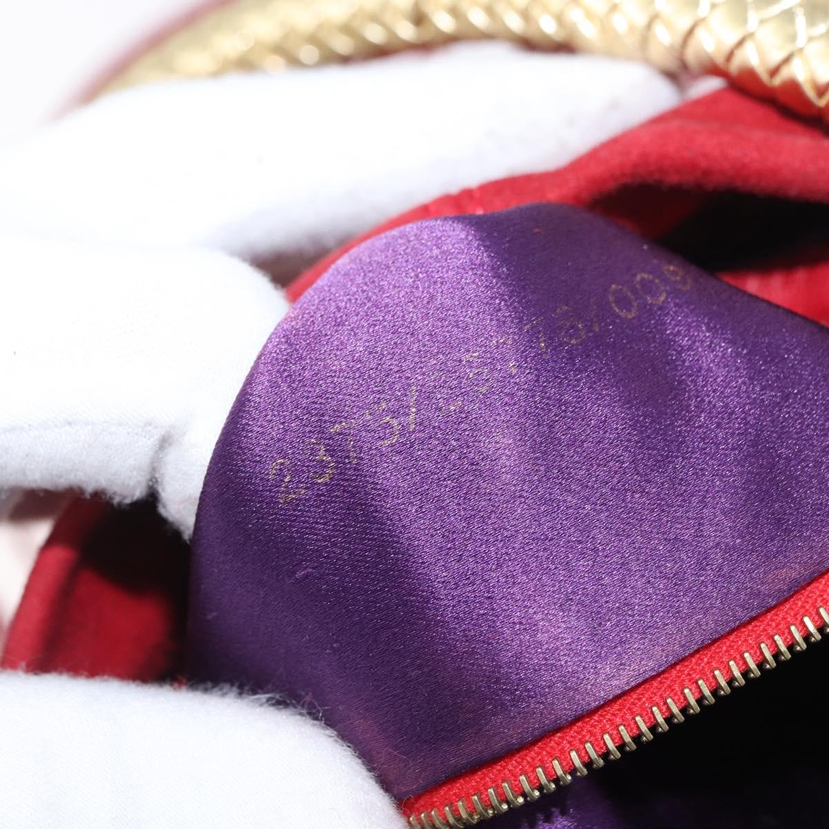 FENDI Hand Bag Suede 2way Red Gold Auth 171482V
