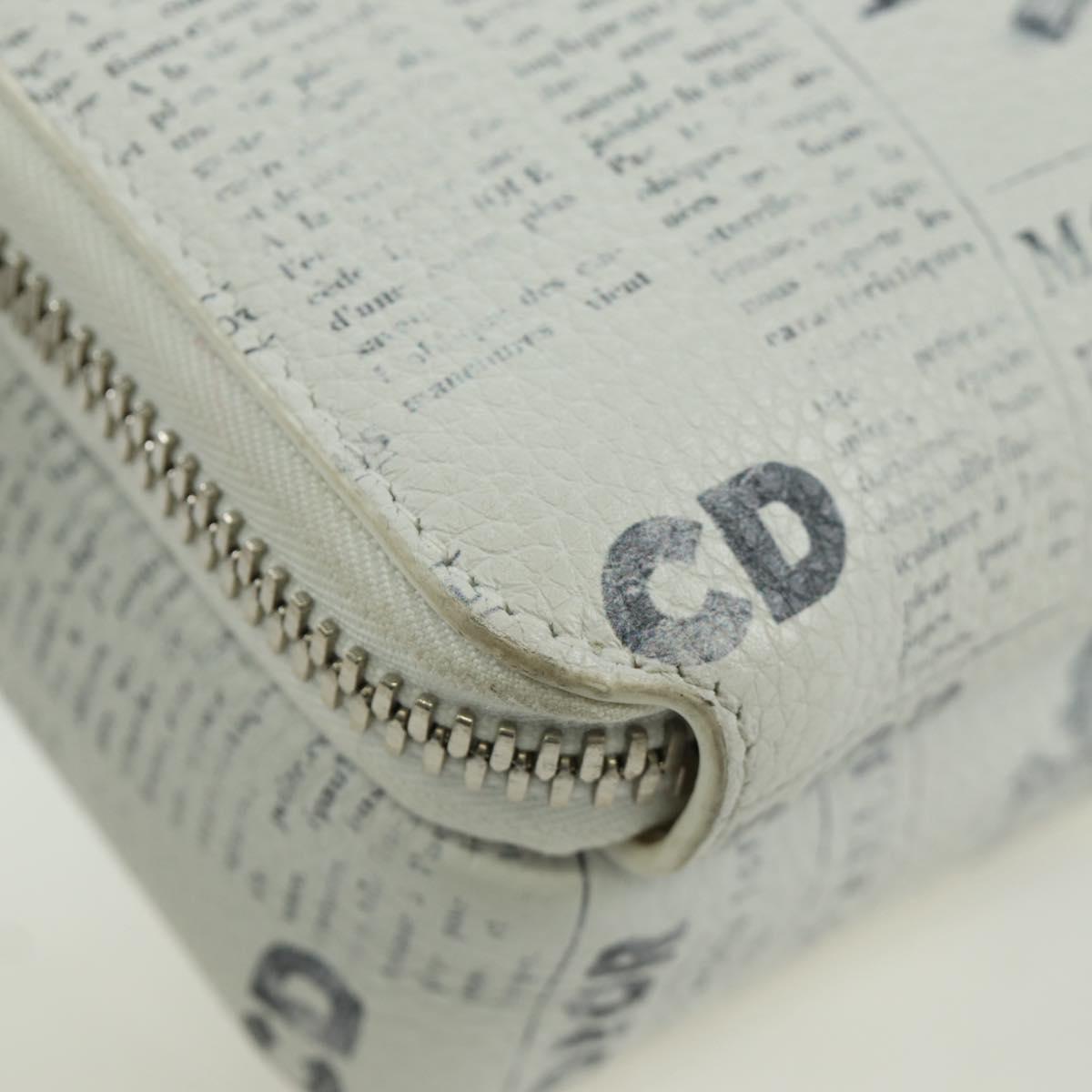 Christian Dior Daniel Arsham Shoulder Bag Leather White Silver Auth 171489V