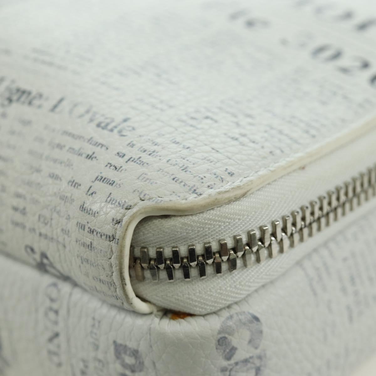 Christian Dior Daniel Arsham Shoulder Bag Leather White Silver Auth 171489V