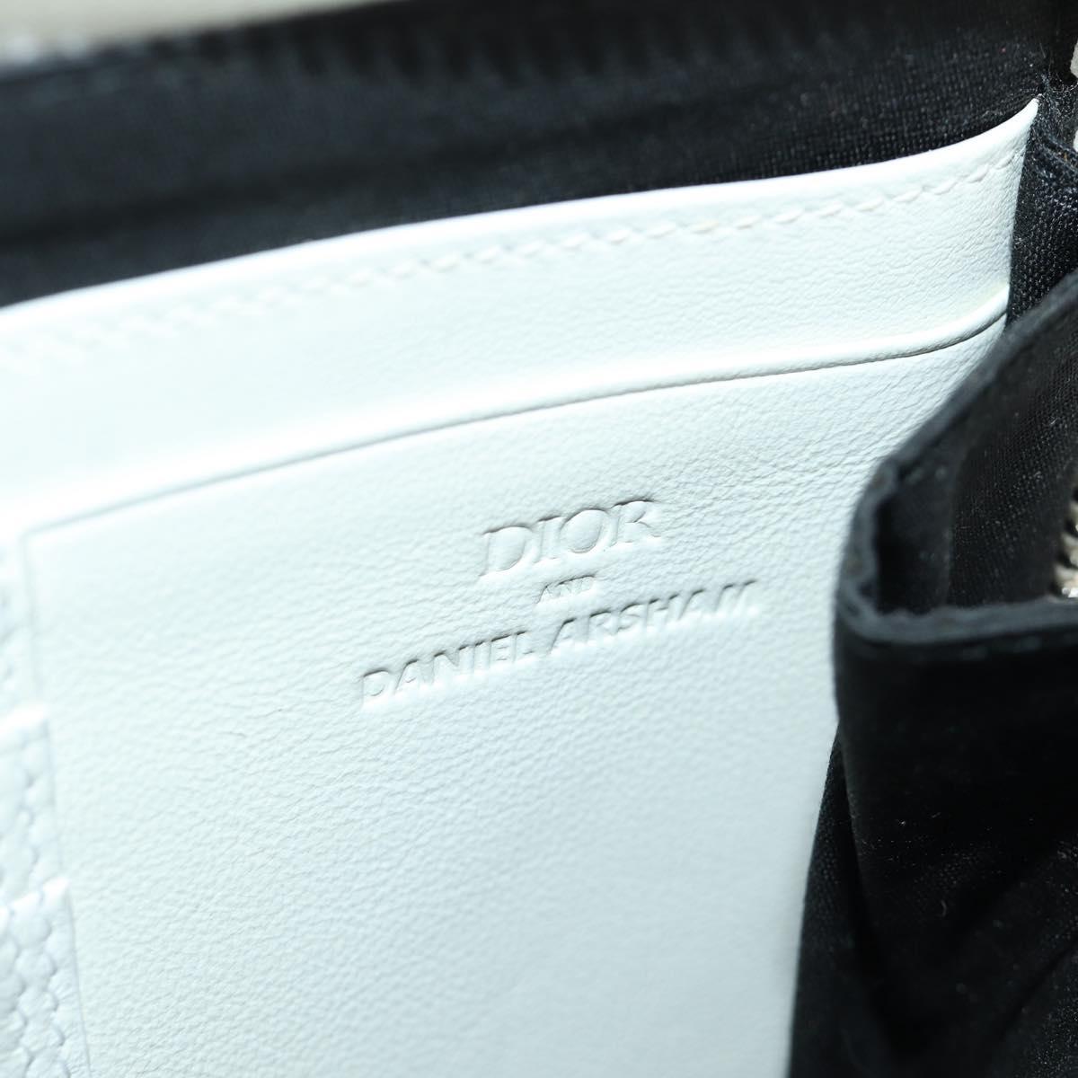 Christian Dior Daniel Arsham Shoulder Bag Leather White Silver Auth 171489V