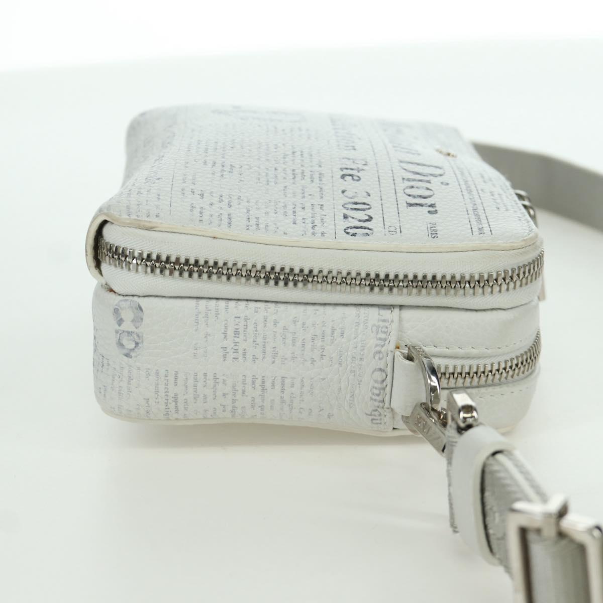 Christian Dior Daniel Arsham Shoulder Bag Leather White Silver Auth 171489V