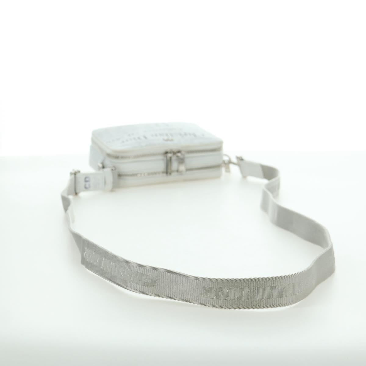 Christian Dior Daniel Arsham Shoulder Bag Leather White Silver Auth 171489V