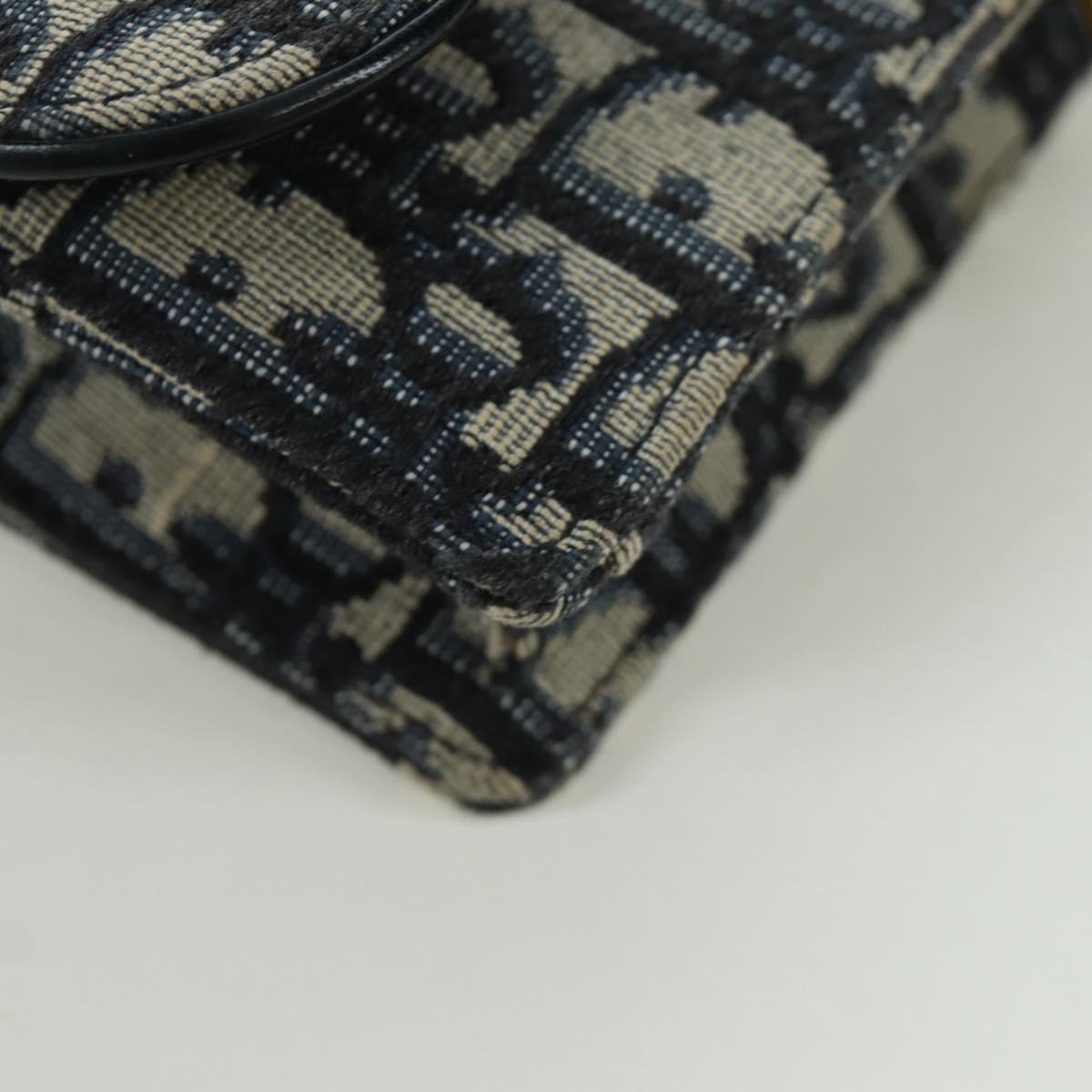 Christian Dior Trotter Canvas Saddle Waist bag Navy Gold Auth 171490SAV