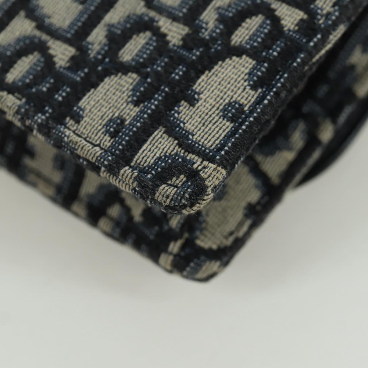 Christian Dior Trotter Canvas Saddle Waist bag Navy Gold Auth 171490SAV