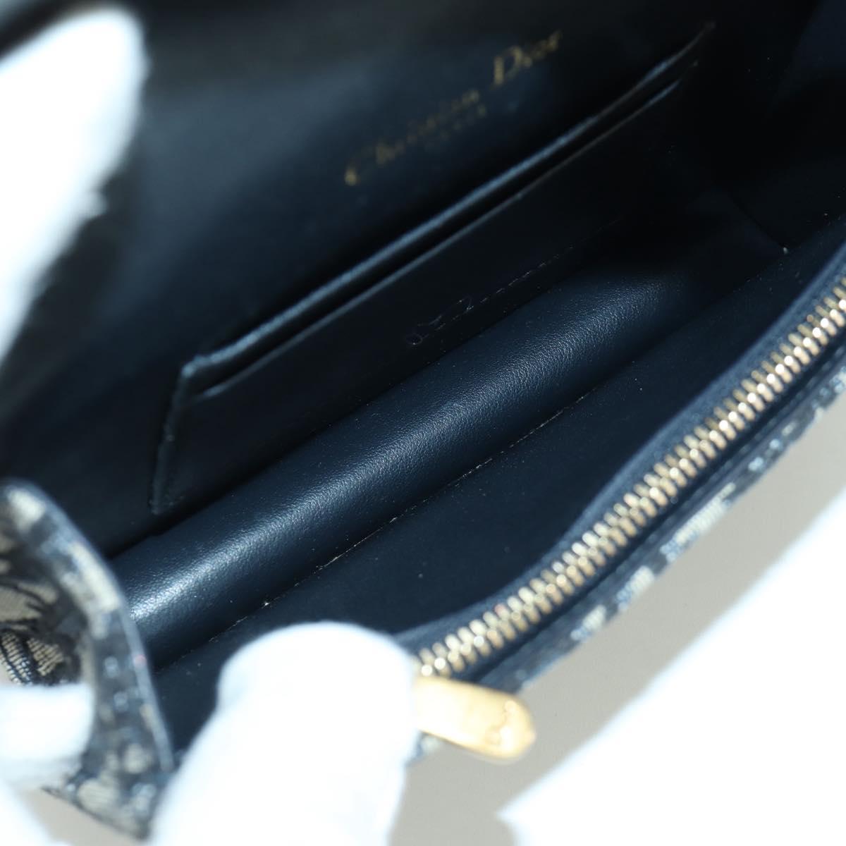 Christian Dior Trotter Canvas Saddle Waist bag Navy Gold Auth 171490SAV