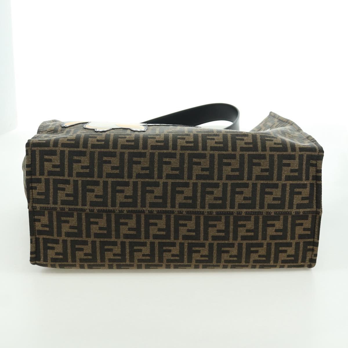 FENDI Zucca Canvas Fragment x Pokemon Hand Bag 2way Brown Black Auth 171492SM