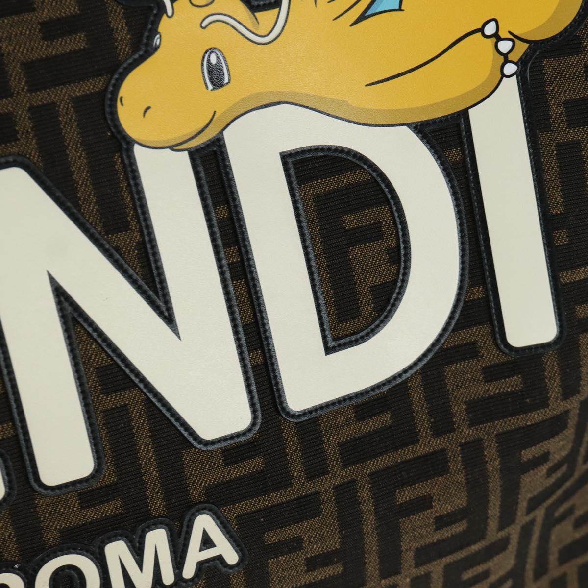 FENDI Zucca Canvas Fragment x Pokemon Hand Bag 2way Brown Black Auth 171492SM