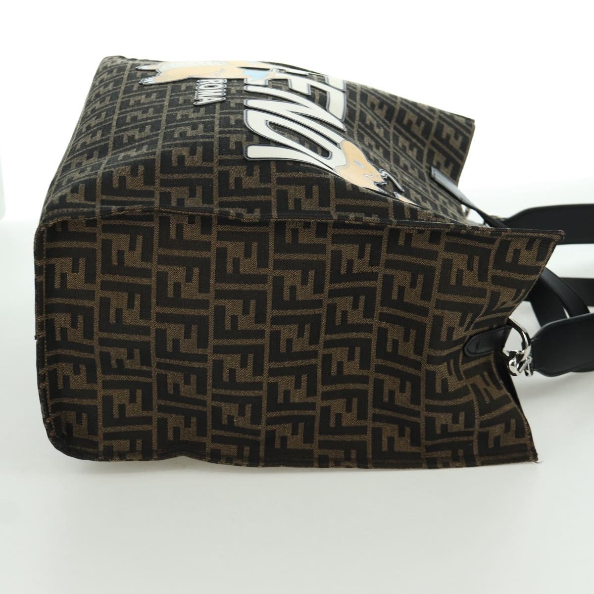 FENDI Zucca Canvas Fragment x Pokemon Hand Bag 2way Brown Black Auth 171492SM