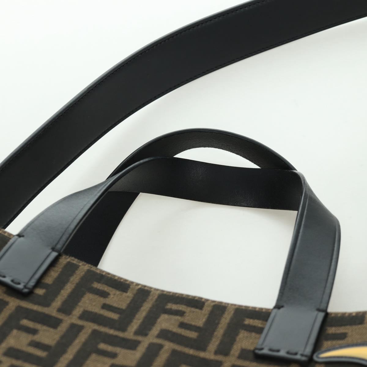 FENDI Zucca Canvas Fragment x Pokemon Hand Bag 2way Brown Black Auth 171492SM